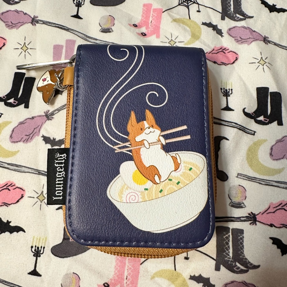 Loungefly Cute Corgi-in-Ramen Zip Card Holder Wallet
